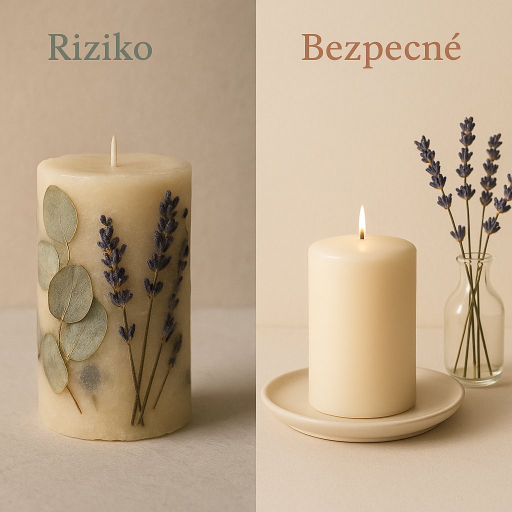 Podrobnost bazena voska okoli gorečega stenja z botaničnim materialom