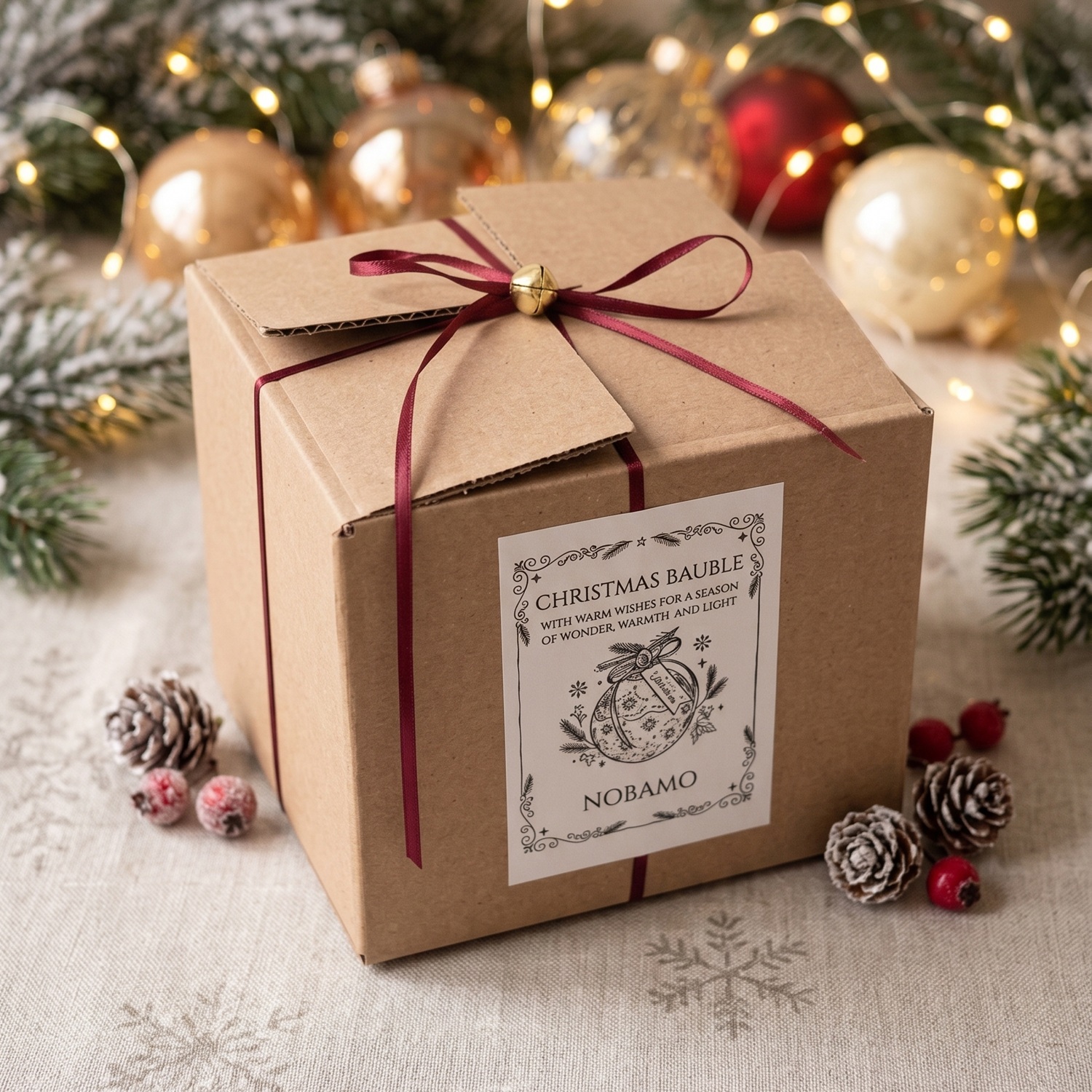 Sveča Christmas Bauble Enchanted MINI - Bela / Srebrna / Zimska Čarobnost / MINI