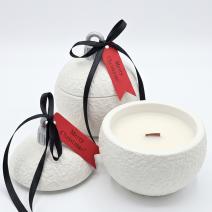 Sveča Christmas Bauble Classic MINI - Bela / Srebrna / Zimska Čarovnija